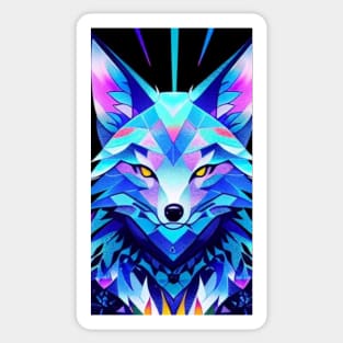 Neon origami fox Sticker